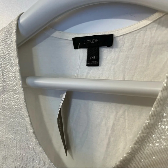 J. Crew Silk  Metallic-front tank in Ivory size XXS - Picture 4 of 9